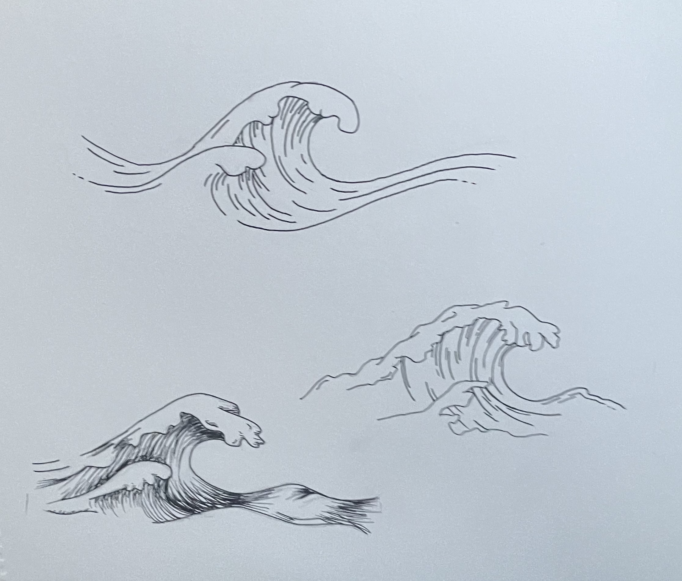 ocean wave tattoo sketches